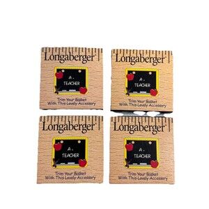 Longaberger Teacher Basket Tie-On Lot Of 4 Teacher Charms
